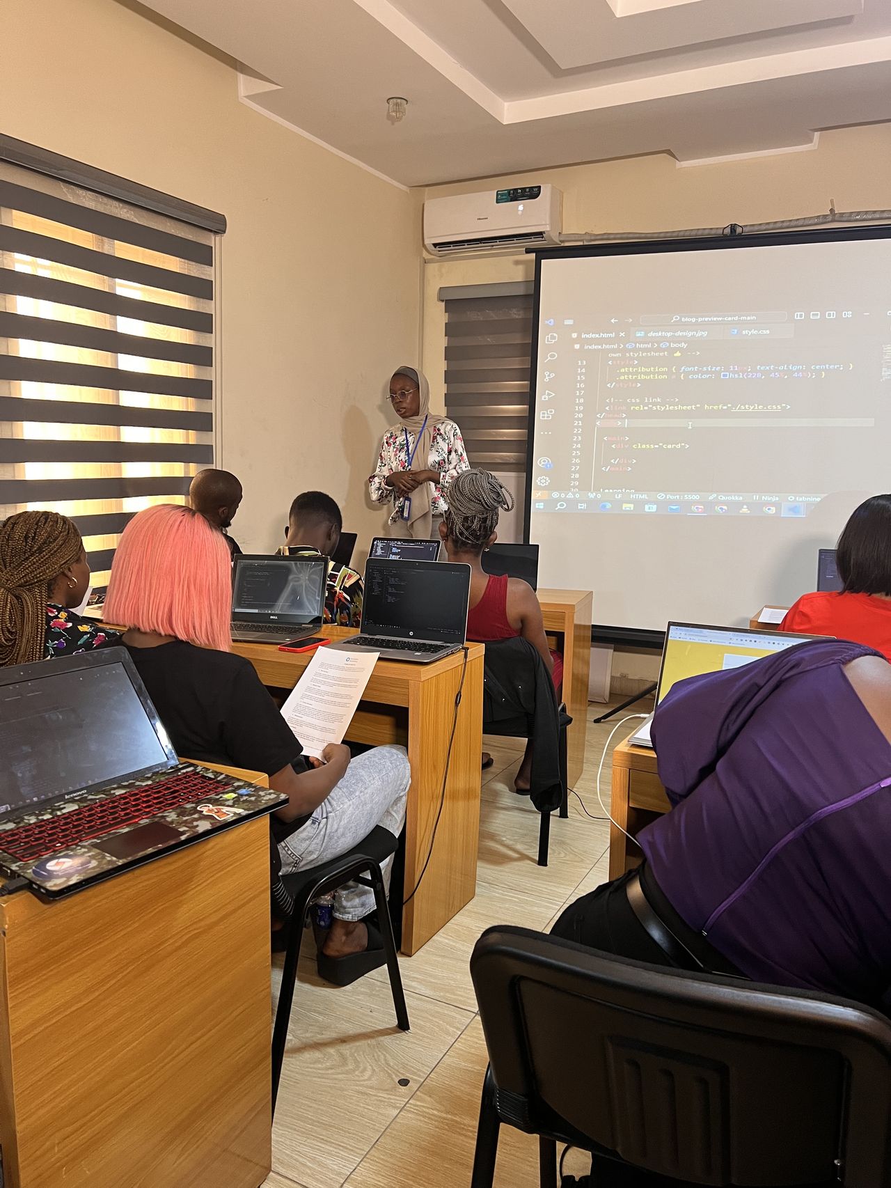 A digital marketing class in session at Tech Studio Academy